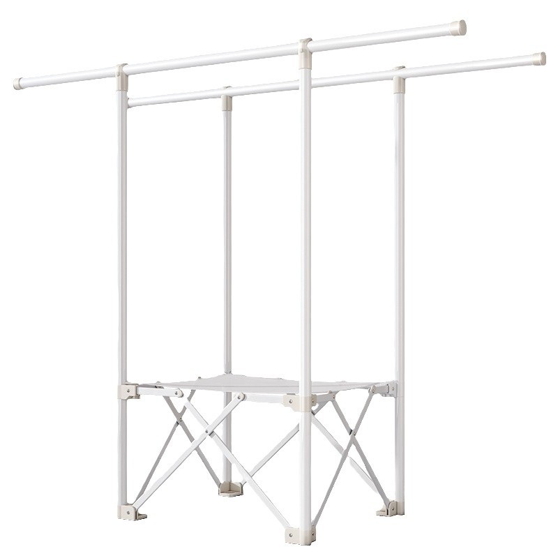 Folding drying rack balcony household landing clothes rod does not…