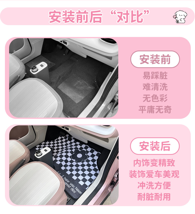 Suitable for Panda Mini Kart Special Wire Ring Foot Pad 25 New Decorative Pad Cartoon Car Pad Wear-Resistant Protection