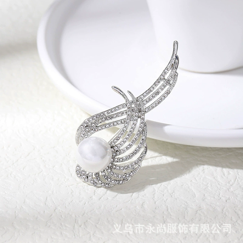 Духов Angel wings, брошь, модный кардиган из жемчужной лафетки, аксессуар, защитное нижнее белье, летняя булавка, стиль светлой роскоши