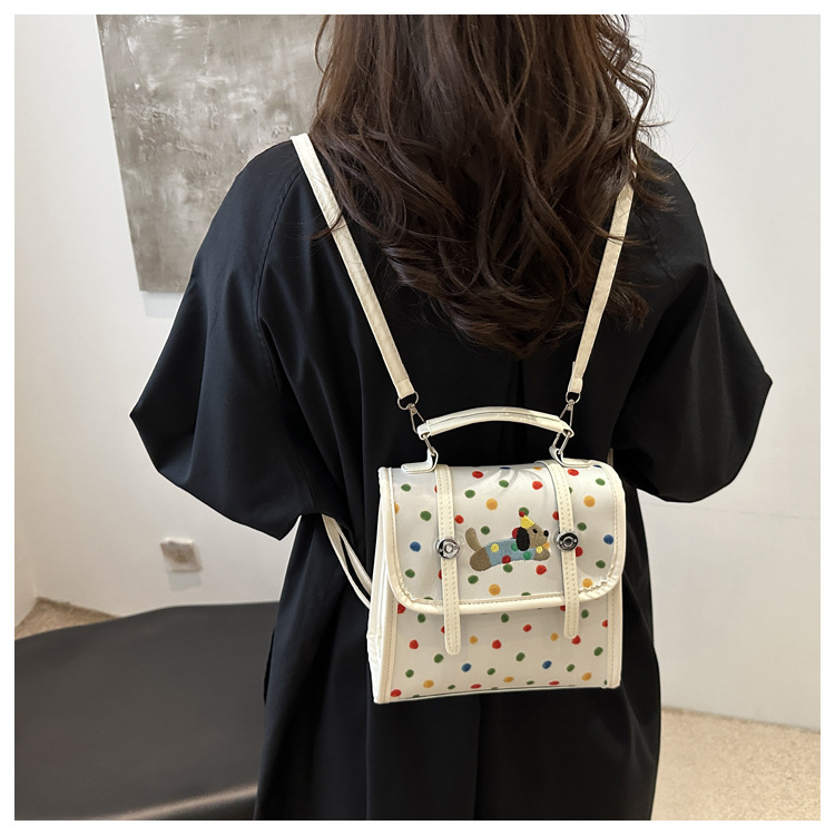 Cute cartoon Dachshund backpack for women 2024 new multi-functional bag, fashionable commuting single-shoulder crossbody small square bag undefined