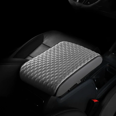 Armrest box pad Driver's Elbow Support, Central Armrest - ice-silk-armrest-box-black-gray