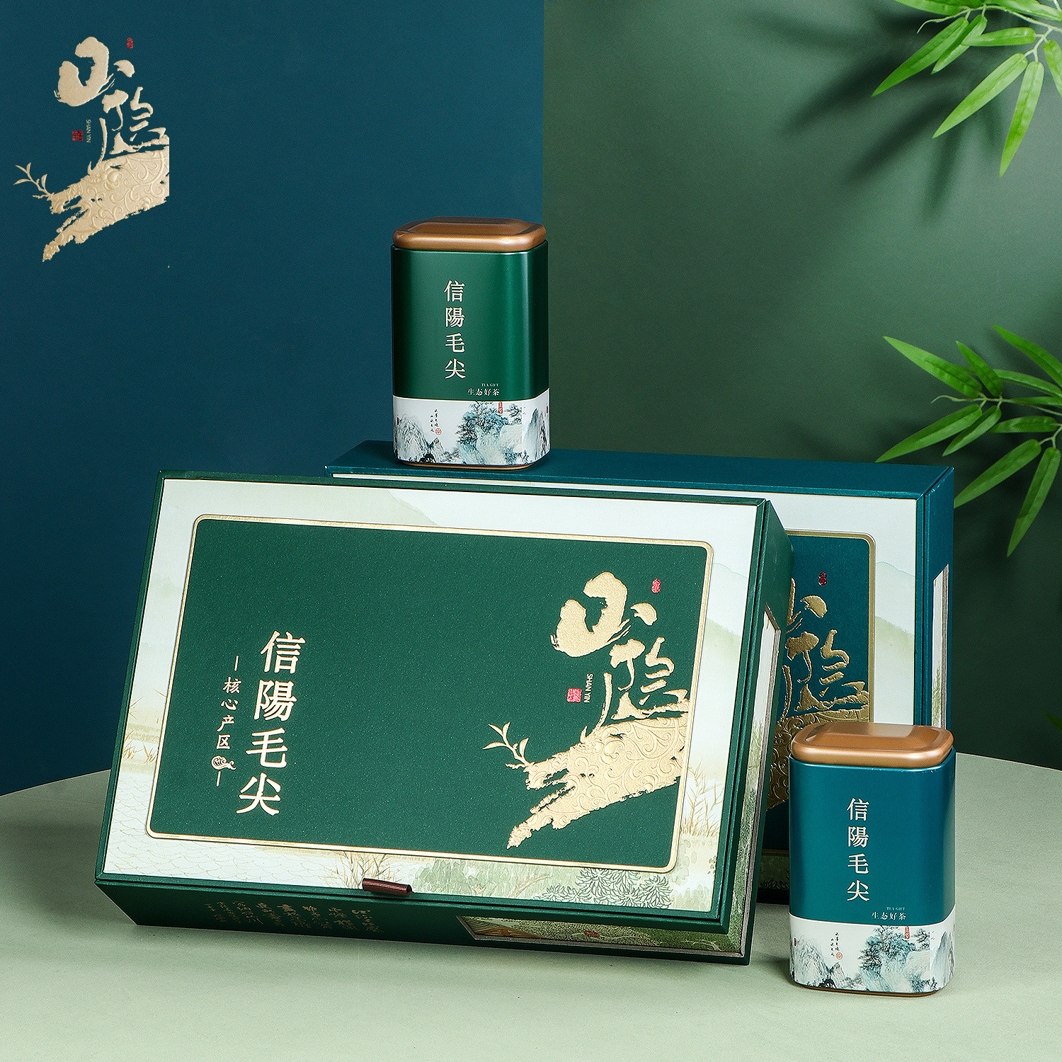 新款国潮茶叶礼盒信阳毛尖茶叶包装礼盒半斤一斤装茶叶盒现货批发