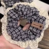 1# black and white plaid sausage ring