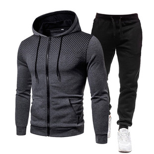 2023 new polka dot print solid color zipper suit autumn and winter fleece-lined men's and women's sports hoodie sweatshirt sweatpants