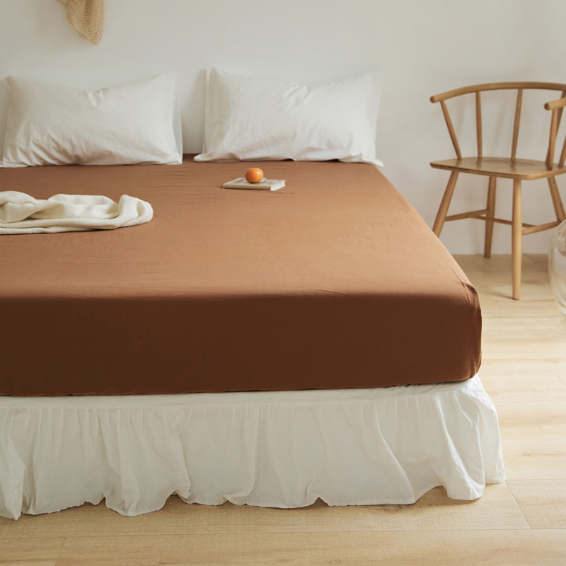 Lujo ligero 60s cama de algodón puro gaza Gongsatin 100 algodón mono cama gaza pro-piel de color sólido lana larga cubierta de colchón de algodón lavable