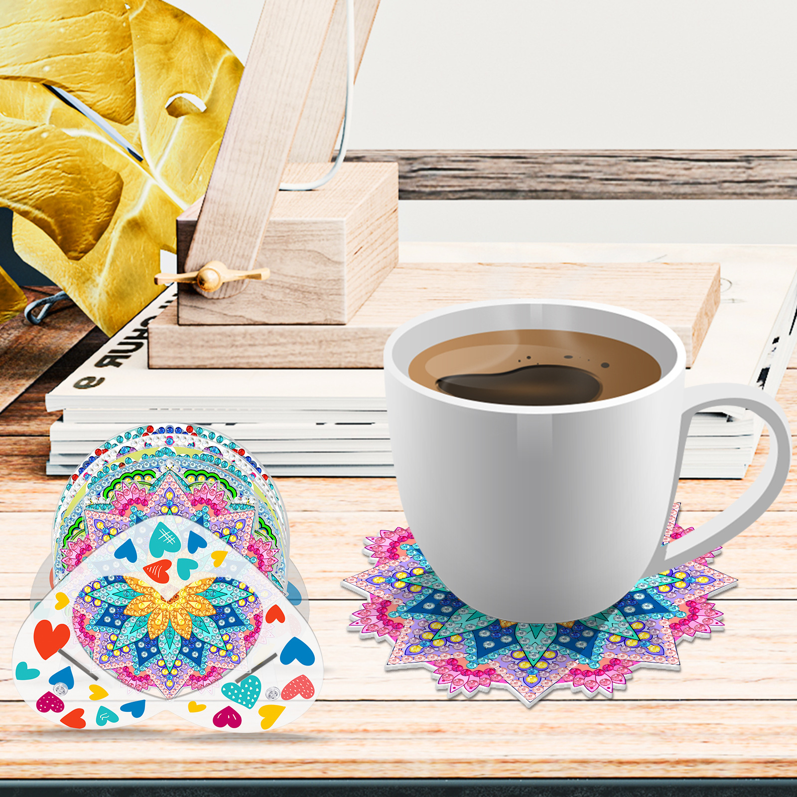 Pintura de diamantes perimetral pintura de diamantes diy tazas coaster distribución de tazas de PVC venta al por mayor transfronteriza venta caliente