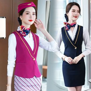 China Southern Airlines Flight Attendant Work Uniform Professional suit Female Fashion Temperament High Railway Student Flight Attendant Hotel Beautician