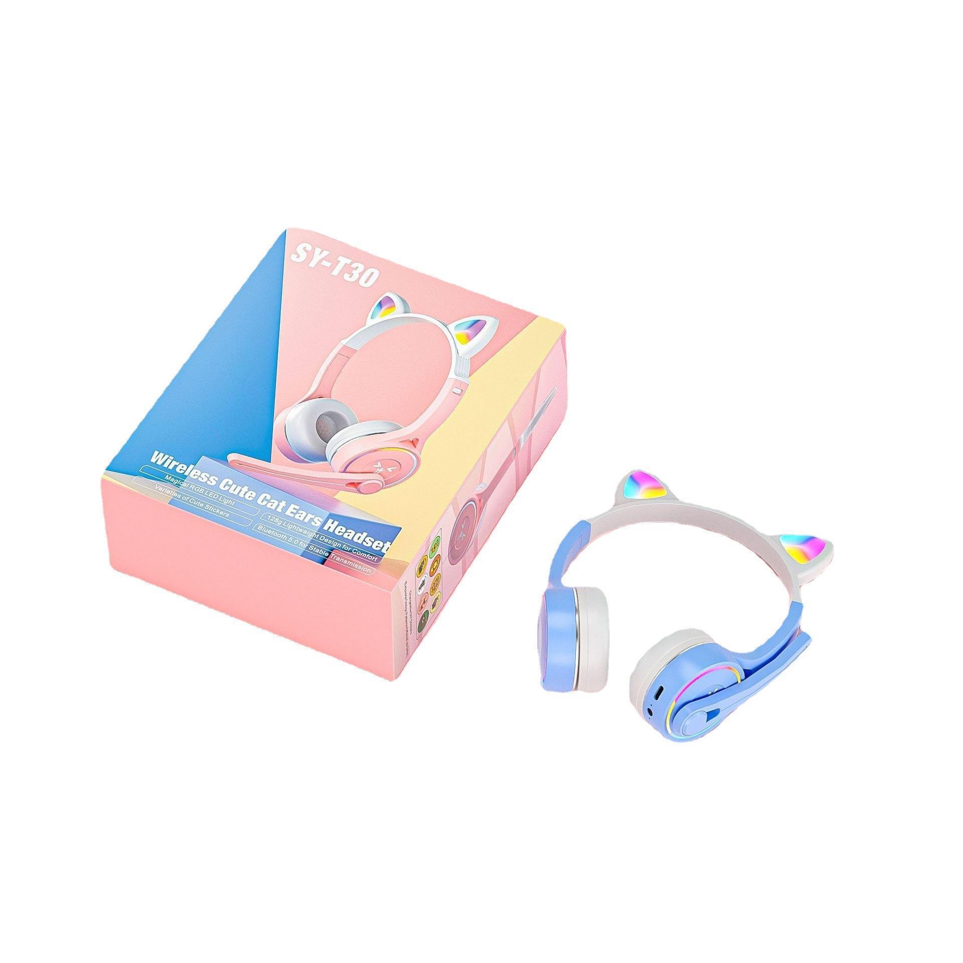Auriculares Bluetooth oreja de gato auriculares para niños clase en línea teléfono móvil karaoke auriculares inalámbricos al por mayor auriculares calientes transfronterizos