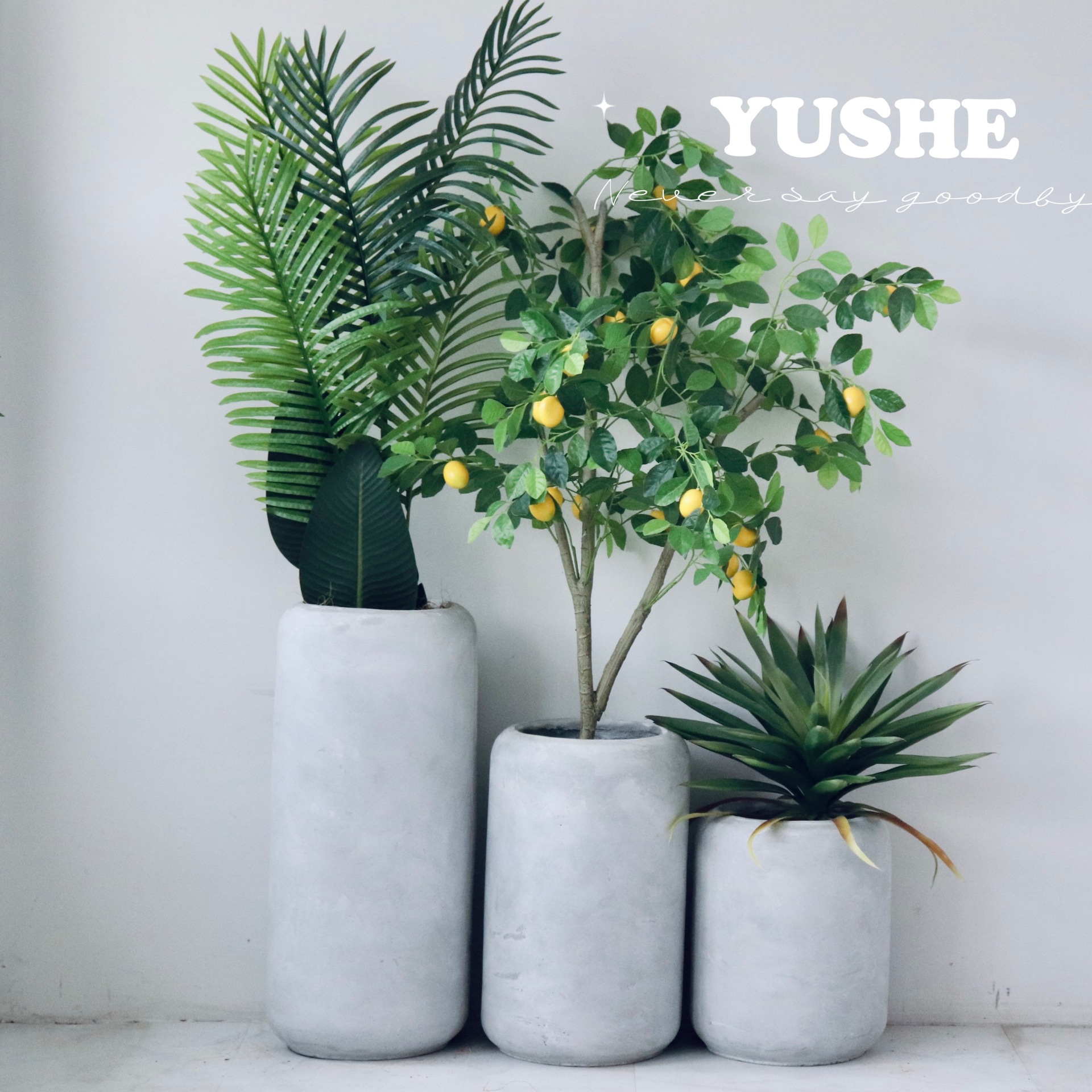 Simple nórdico cilíndrico moderno simple creativo piso cuenca salón balcón arreglo floral artesanía planta verde maceta