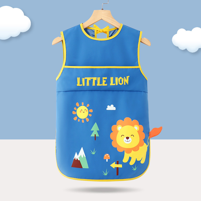 Pintura infantil mono bebé comiendo babero sin mangas impermeable reverso vestir pintura arte kindergarten manga larga babero