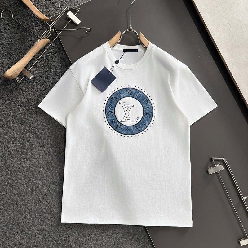 Summer Luxury Ring Pattern Printed Short-Sleeve T-Shirt, Pure Cotton Round Neck Top, Trendy Brand, Export Correct Version Summer Luxury Ring Pattern Printed Short-Sleeve T-Shirt, Pure Cotton Round Neck Top, Trendy Brand, Export Correct Version