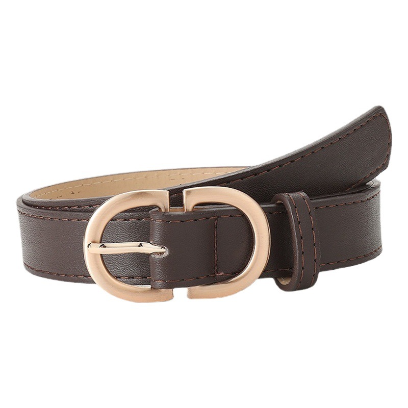 Cinturón para Jeans de Mujer de Cuero Sintético con Hebilla de Metal
