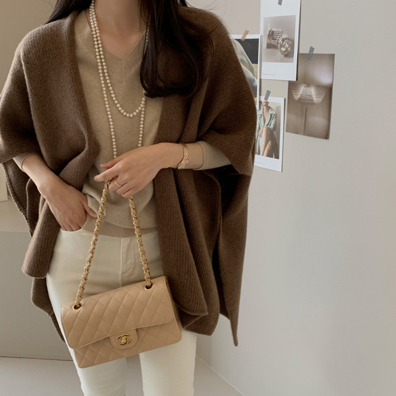 Corea del Sur Dongdaemun perezoso viento de punto chaqueta de chal de mujer ocio temperamento suave suéter de cashmere abrigo