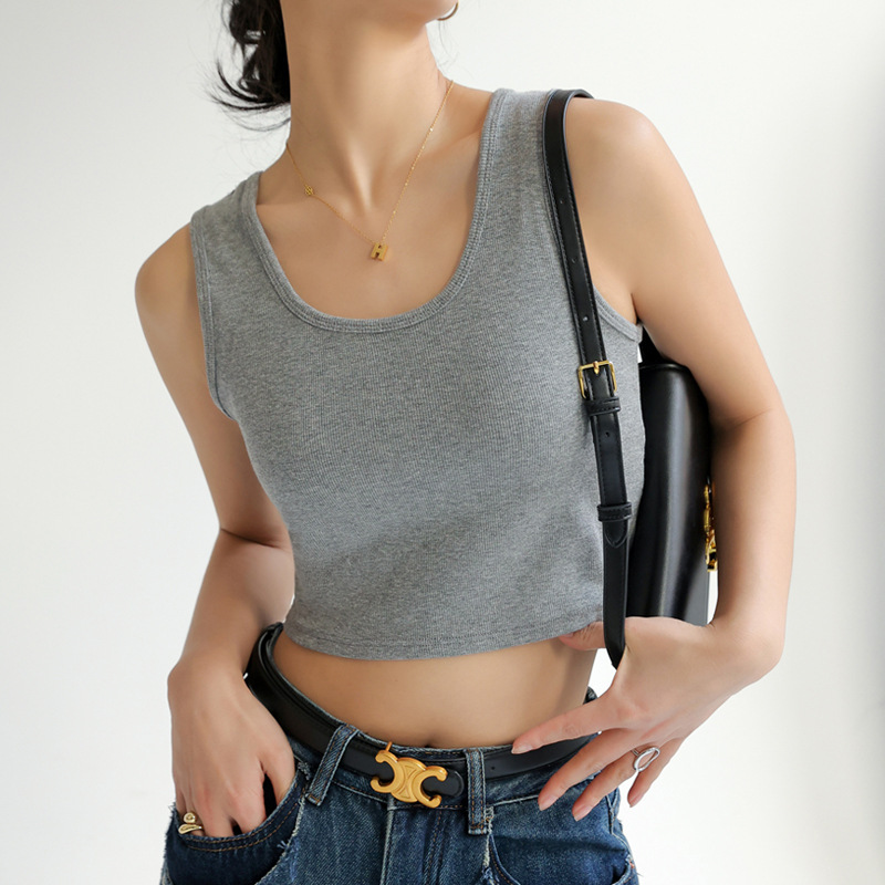 Q Strict Selection of Small Vest Suit with Base Sleeveless Sling Women's Summer Outer Wear ins Tide Navel Spice Girls Short Top