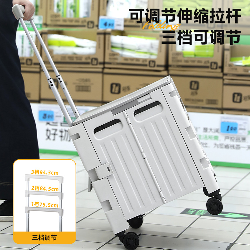 Carrito de compras plegable montado en automóviles de You耐, almacenamiento de plástico para comprar verduras, carro de extracción transparente, marco de almacenamiento al aire libre, carro de campamento