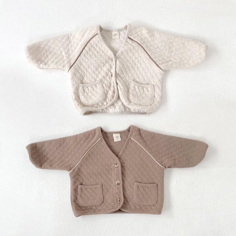 Abrigo de estilo coreano para niños ropa para niños otoño bebé abrigo de un año bebé otoño algodón abrigo bebé cardigan top