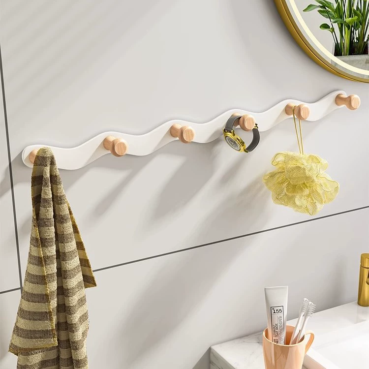 Настенная вешалка для одежды в стиле кремового цвета без сверления, крючок в форме гриба для входа в спальню, креативная настенная подвеска за дверным крючком для одежды.