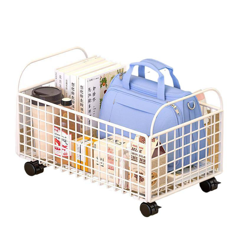 収納バスケットボックス、プーリー収納ラック、スクールバッグ、机の下の本、バッグステーションバスケット、可動トロリー|undefined