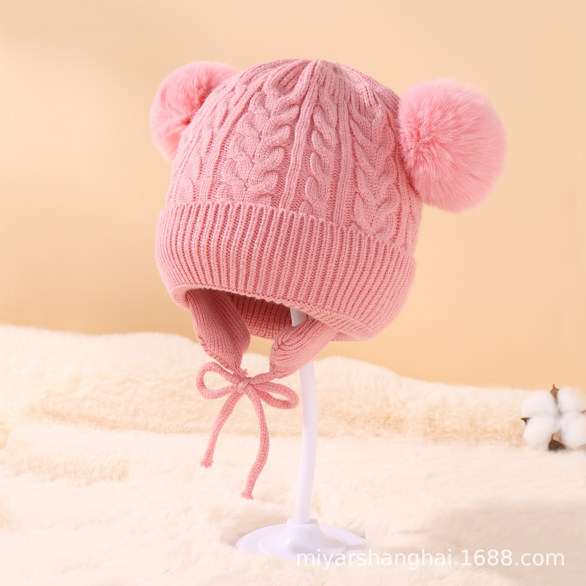 Children Unisex Fashion Solid Color Pom Poms Wool Cap display picture 3