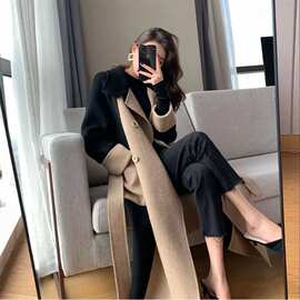 2026春秋新款呢子外套女潮百搭大衣女春秋显瘦中长款风衣毛呢外套