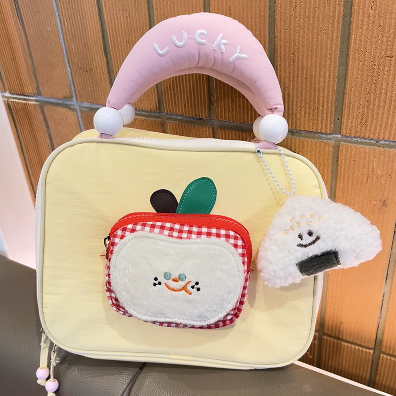 Girls' Large-Capacity Apple Makeup Bag, Women's Portable Toiletry Bag, Layered Travel Storage Bag, Convenient to Carry, New Model