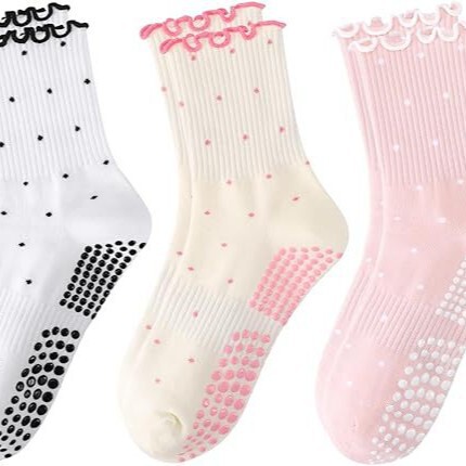 The List Recommends Pilates Grip Socks for Women, Featuring Ruched Grip, Non-Slip, and Cute Polka Dot Crew Socks The List Recommends Pilates Grip Socks for Women, Featuring Ruched Grip, Non-Slip, and Cute Polka Dot Crew Socks
