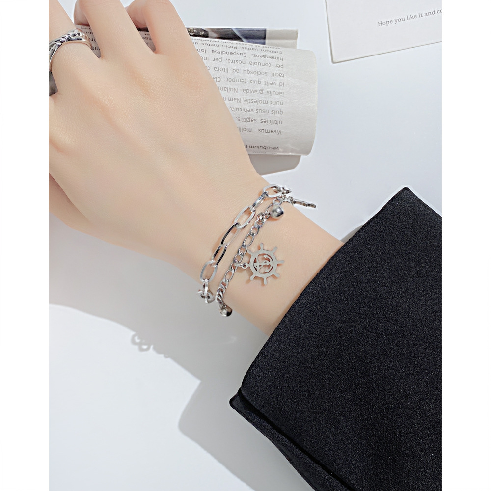 Fashion Anchor Stainless Steel No Inlaid Bracelets In Bulk display picture 1