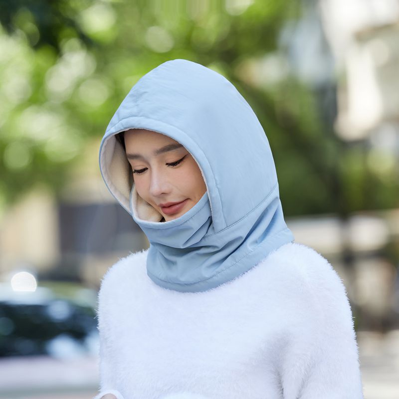 Caliente impermeable a prueba de viento Lei Feng sombrero Cuello de piel 2023 de invierno de las mujeres de esquí pullover Cap Otoño e Invierno forrado de lana engrosada