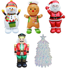 跨境圣诞节派对主题气球站立圣诞老人雪人炫彩圣诞树布置装饰气球