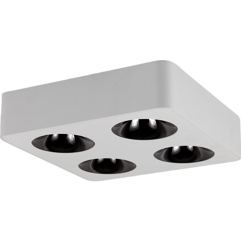 Espectro completo cuatro extremos cuadrados ultra delgados lámpara de reflexión simple sala de estar sin iluminación principal profunda anti-deslumbrante lámpara de choque