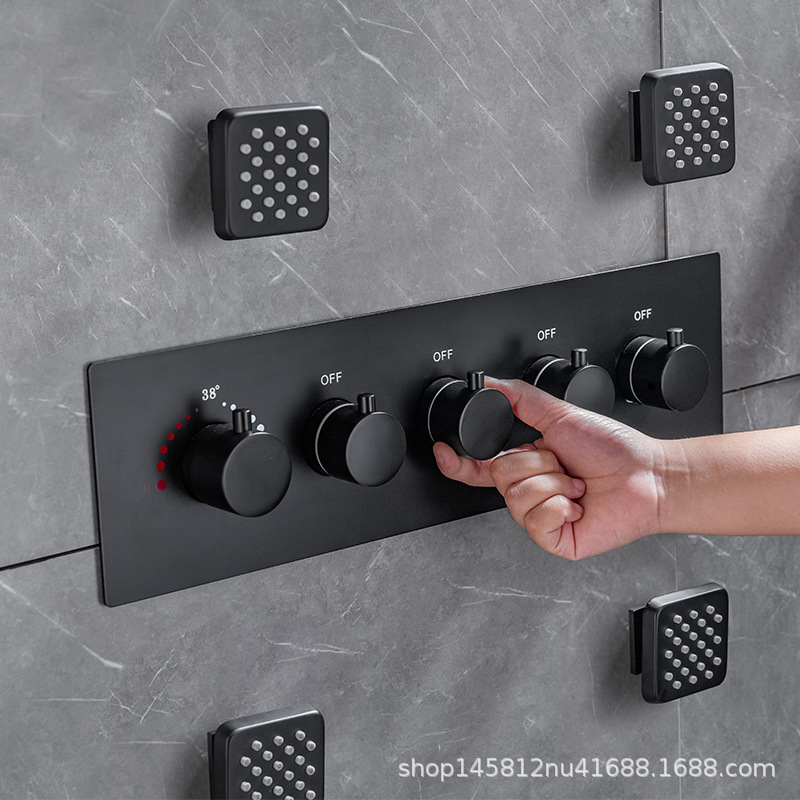 Ducha de cortina con temperatura constante, ducha de ducha oculta, ducha de baño, ducha de ducha lateral y espalda, ducha de ducha presurizada con luz