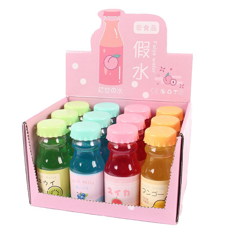 New Style Personalized Internet Celebrity Fake Cement Soda Bottle Transparent Fake Water Mermaid Ji Dream Girl Fake Water Color Mud Decompression