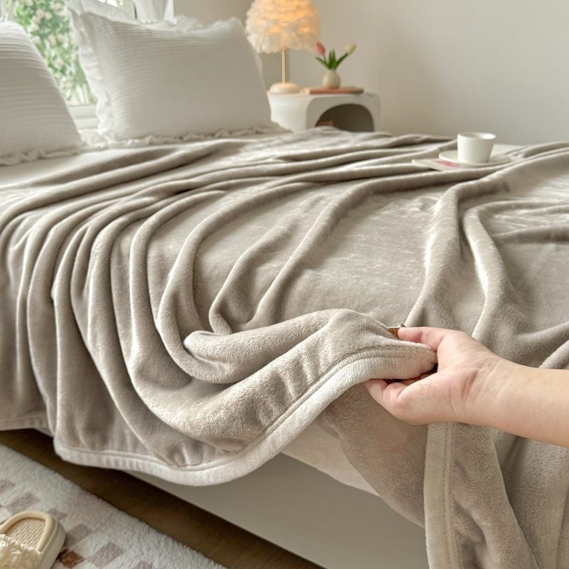 Coral fleece blanket, winter blanket, machine washable, heating blanket, single-person nap blanket, double-sided fleece bed sheet, thickened fleece