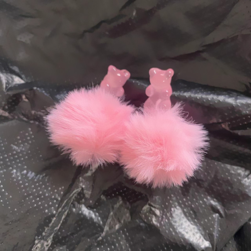 18g Weight Earrings Classification 1 Pair Quantity Daily Occasion Resin Material Bear Pattern Women'S Gender Epoxy Design Fashion Style Fashion Bear Resin Epoxy Women's Earrings 1 Pair 3