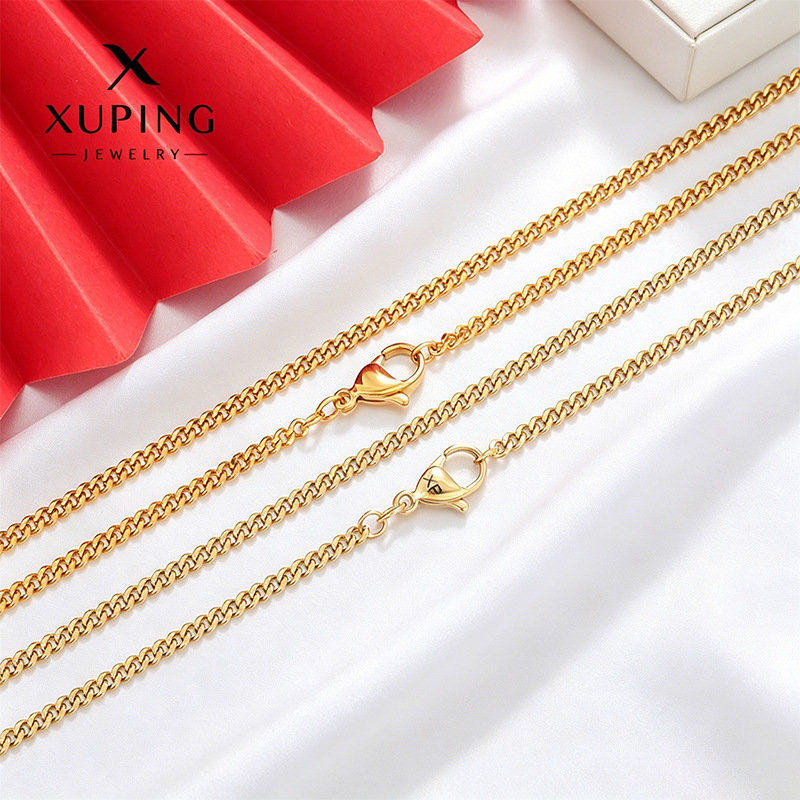 Xuping moda clásica cadena de acero inoxidable cadenas transfronterizas europeas y estadounidenses fácil de montar accesorios de collar de langosta al por mayor