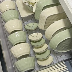 奶油系碗碟套装家用高级感餐具轻奢风碗盘清新碗筷盘子碗简约现代