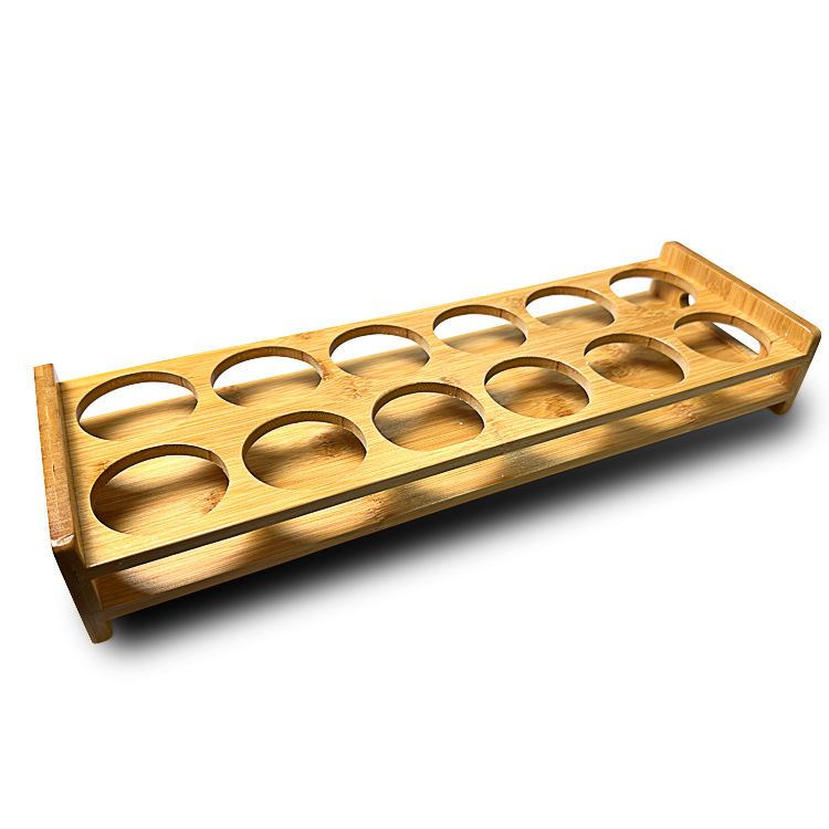 Portavasos de estante de vino creativo del hogar portavasos de madera de bambú copa de vino blanco pequeña taza de vino bandeja de almacenamiento estante de taza de espíritus