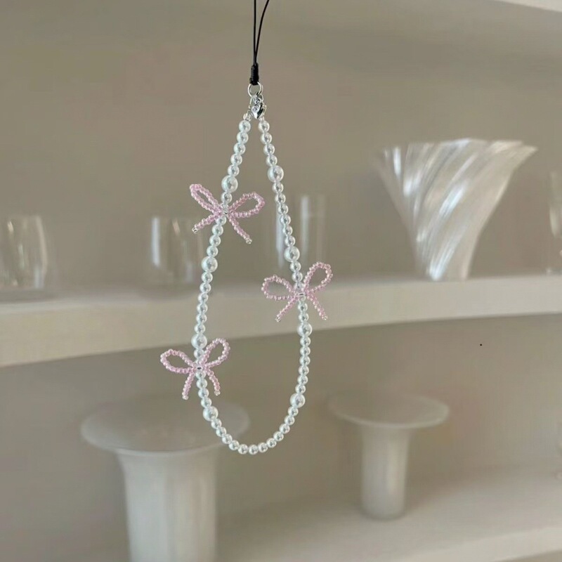 Self-Made Original Ins-Style Girl Phone Lanyard, Handmade Beaded Chain, Versatile Camera Accessory, Wrist Anti-Loss Strap