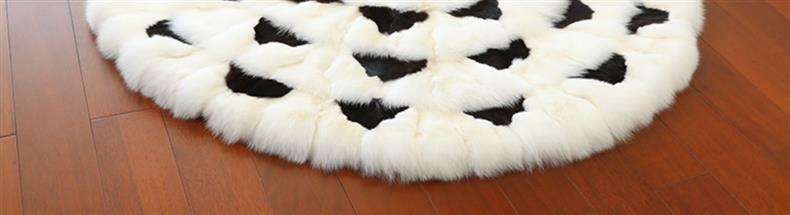American Luxury Fox Fur Carpet Round Nordic Light Luxury Fur Villa Model Room Decoration Living Room Bedroom Carpet