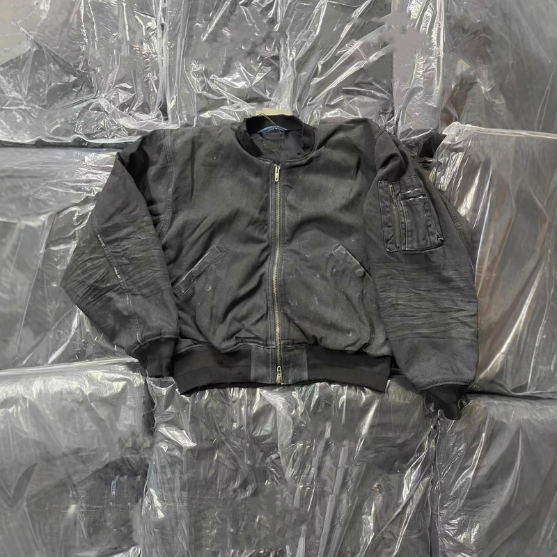 High-Quality Bl Brand New Vintage-Style Ink-Splattered Mud-Dyed Jacket, Loose Fit, Unisex High-Quality Bl Brand New Vintage-Style Ink-Splattered Mud-Dyed Jacket, Loose Fit, Unisex