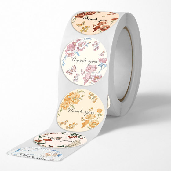 Thank you sticker gift gift 500 1 roll packaging tape sealing paste cross-border adhesive wholesale round