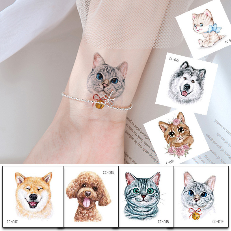 Children Tattoo Sticker Small Animal Pet Cartoon Boy Girl Cute Waterproof Temporary Face Sticker Cross Border in stock