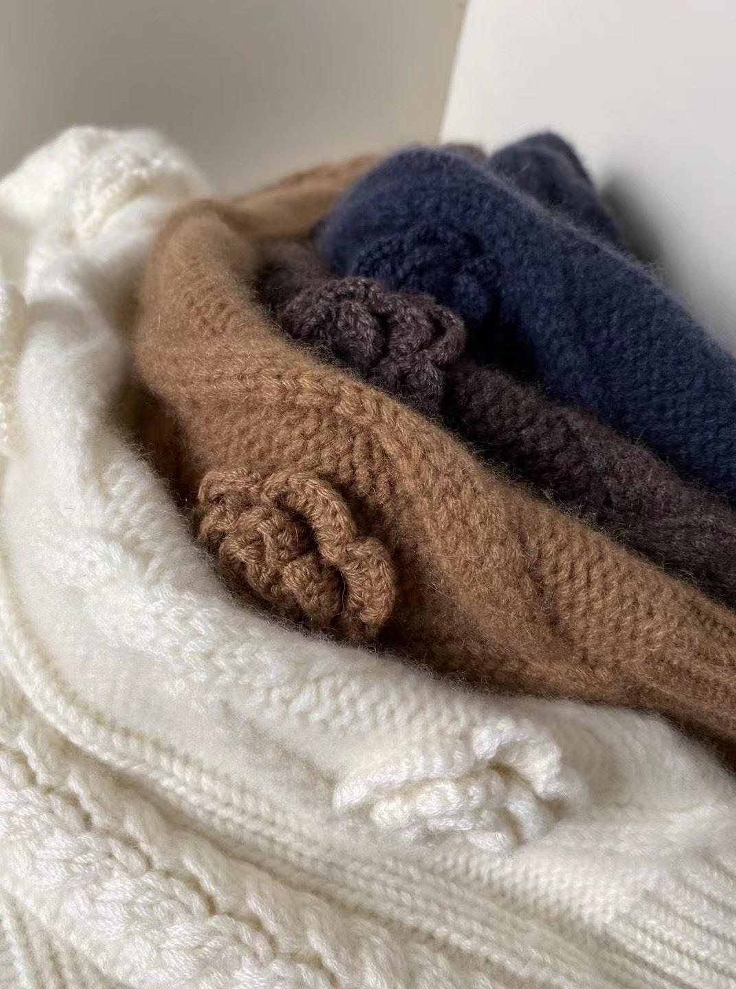 [Kasjmir Arisocraic Family] Fried Dough Twiss-genser med rund hals og blomsterprint, damegenser med løs bomullskrage_voghion.com