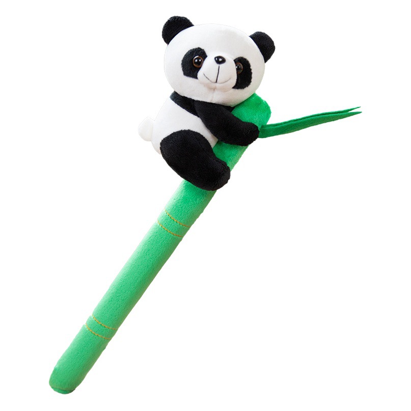 Bambú Polo Panda muñeca Flor de peluche juguete simulación tamaño bambú panda con palo masaje regalo femenino