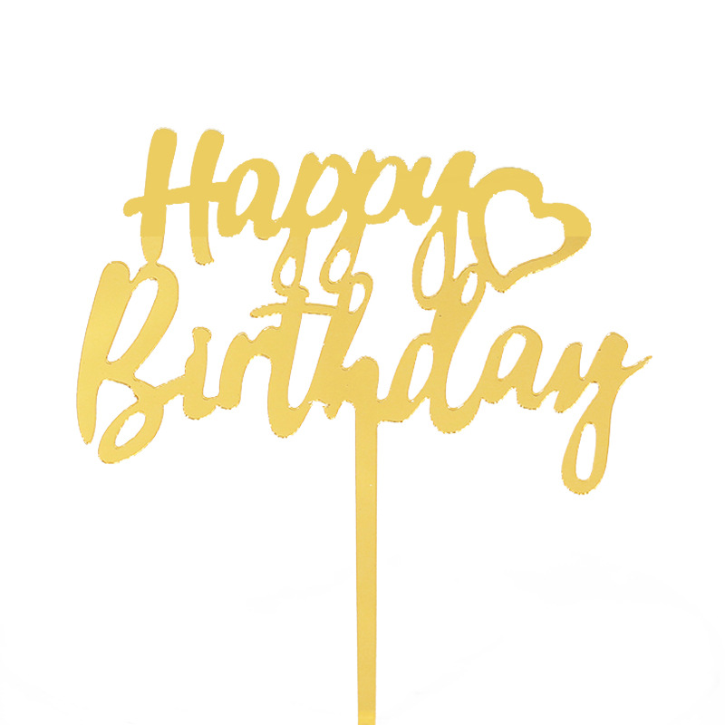 10 paquetes de pastel de horneado acrílico fichas de decoración Happy Birthday Plug-in adornos accesorios de pastel de red