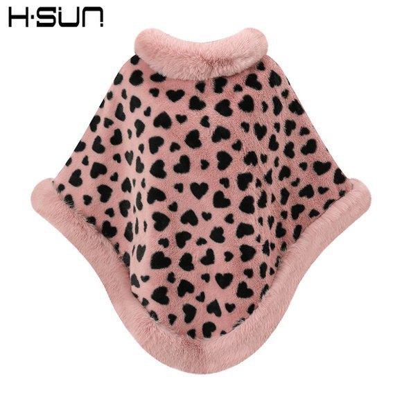 Capa tipo chal de otoño e invierno 2026, nueva bufanda de piel sintética de conejo, abrigo de punto para mujer, prenda exterior holgada y versátil. image 30