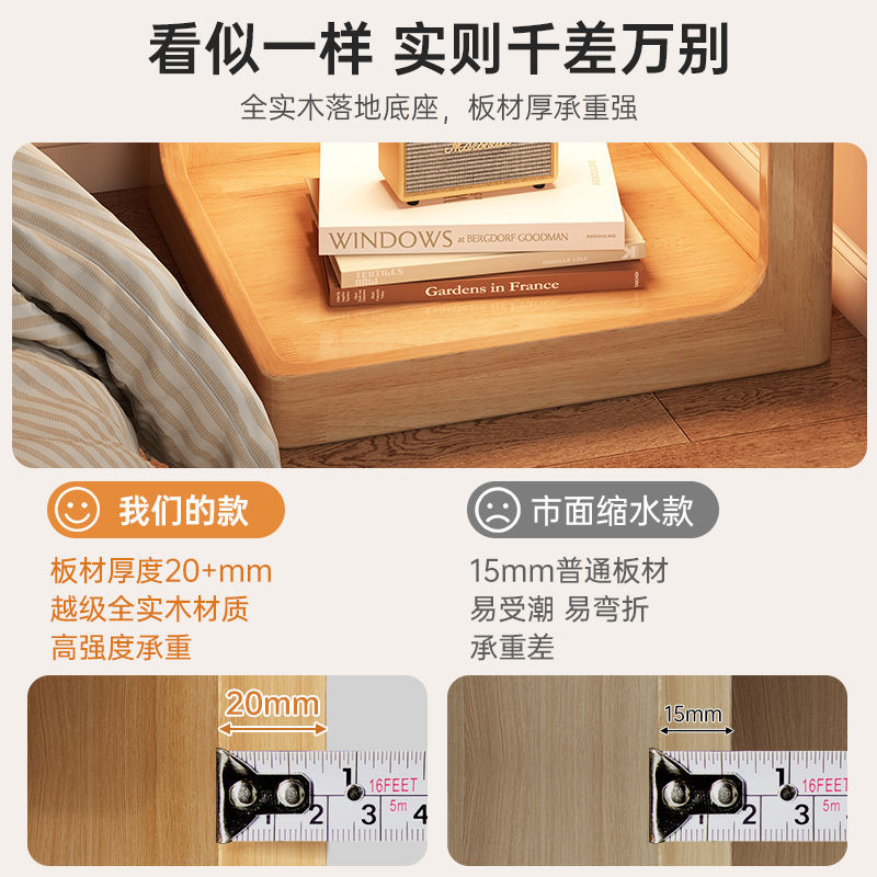 Sofá de lado armario de lado sala de estar simple mesa de té de madera sólida dormitorio mesa lateral creativa 520 mesas de cabezal de cama estante de almacenamiento doméstico