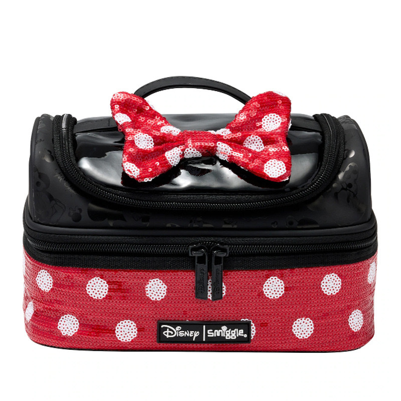 Australia Smiggle rojo Minnie serie de mochila de compresión de tirón mochila doble caja de almuerzo bolígrafo taza de agua