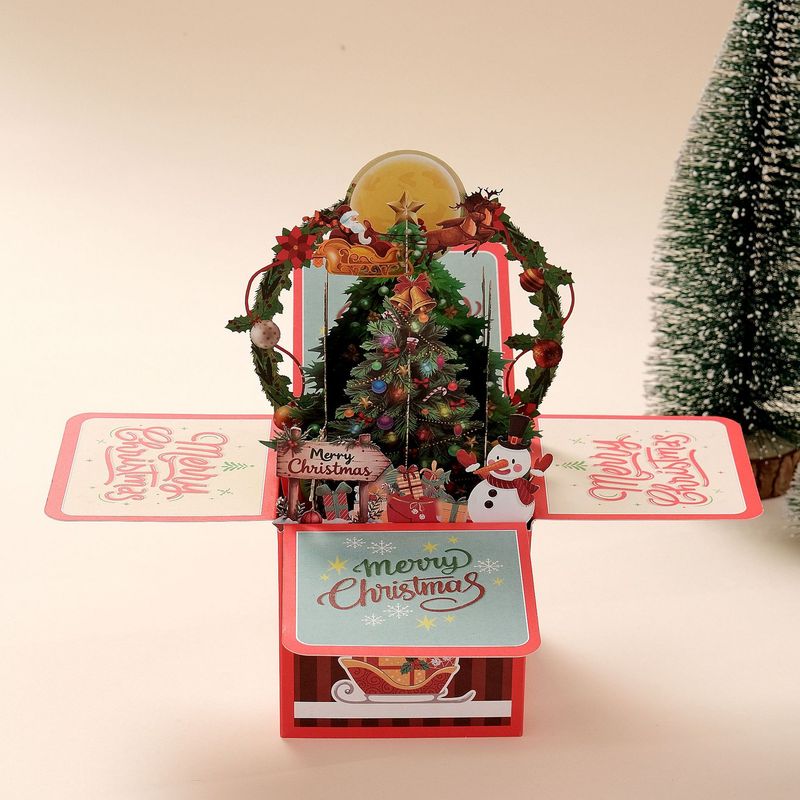 新款3D立体圣诞节贺卡创意Merry christmas 弹出式盒状卡片组合|undefined
