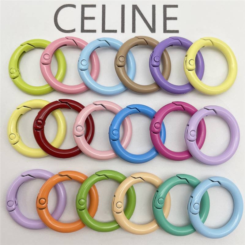 Macaron 23mm colgar chapado bobina de color caramelo abertura de resorte pequeño redondo hebilla de metal accesorios de joyería